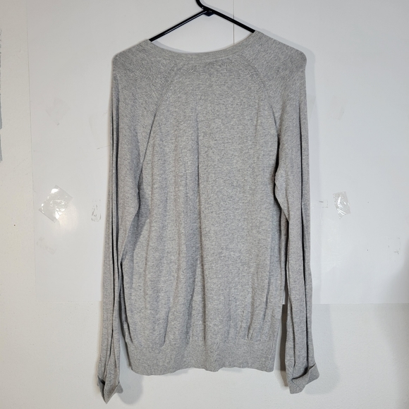 Mens Banana Republic Cotton V-neck Sweater Light gray Size Medium - Picture 5 of 6
